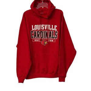 Louisville Cardinals Cards Fruit of the Loom Hoodie X-Large Unisex Pocket New